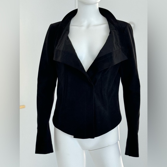 BCBG MaxAzria Drea Faux Suede Moto Jacket Black size XS - Picture 3 of 9